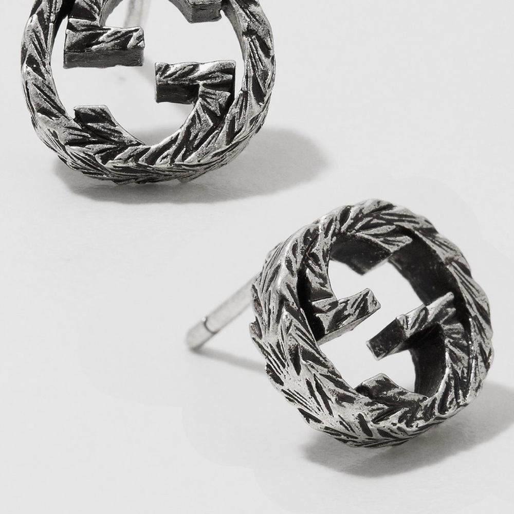 Gucci Silver Logo Earrings